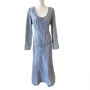 Vintage 90s Denim Maxi Dress